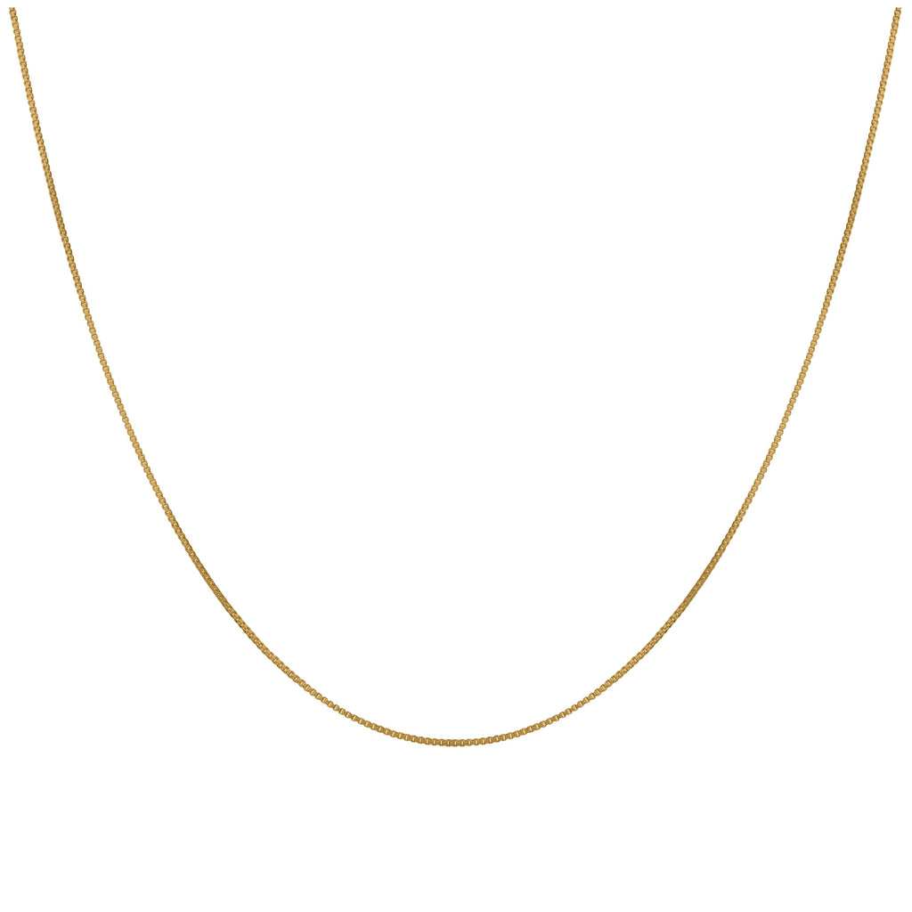 Gold Plated Sterling Silver Box Chain 16 Inches