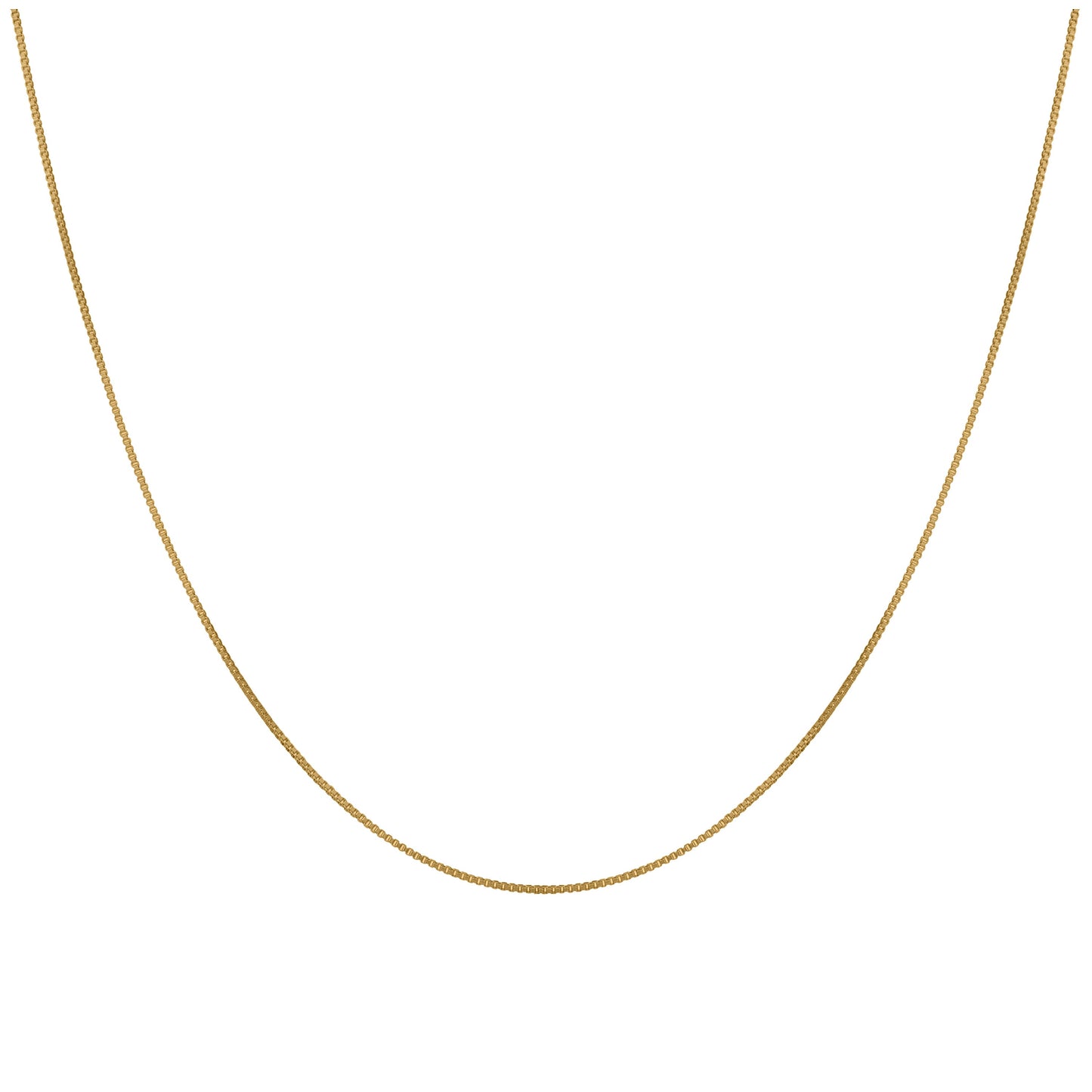 Gold Plated Sterling Silver Box Chain 16 Inches