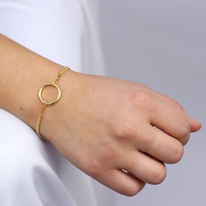 Gold Plated Sterling Silver Karma Infinity Circle Bracelet