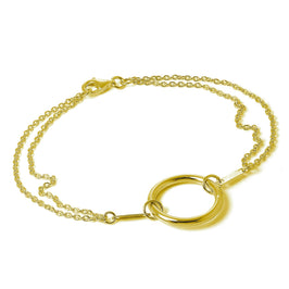 Gold Plated Sterling Silver Karma Infinity Circle Bracelet