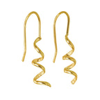 Gold Plated Sterling Silver Corkscrew Twist Dangle Earrings