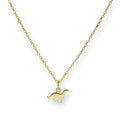 Small Gold Plated Sterling Silver 18 Inch Dinosaur Necklace