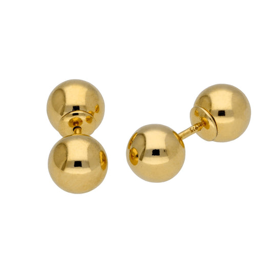 Gold Plated Sterling Silver Double Sided 8mm Ball Stud Earrings - jewellerybox