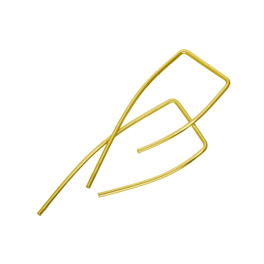 Gold Plated Sterling Silver Pull Through Bar Earrings