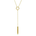 Gold Plated Sterling Silver Circle & Bar 18 Inch Necklace