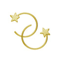 Gold Plated Sterling Silver Star Pull Through Earrings
