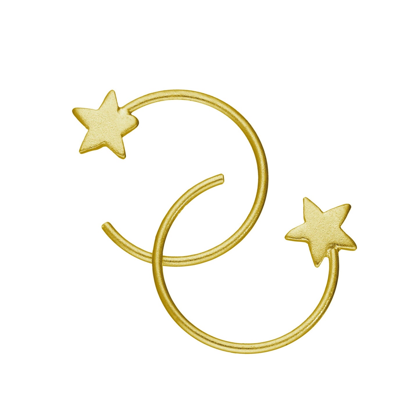 Gold Plated Sterling Silver Star Pull Through Earrings