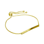 Gold Plated Sterling Silver Engravable Adjustable Bracelet