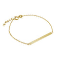 Gold Plated Sterling Silver & CZ Womens ID Bracelet 7 Inches