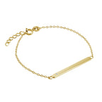 Gold Plated Sterling Silver & CZ Womens ID Bracelet 7 Inches