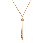 Rose Gold Plated Sterling Silver Tassel Adjustable Necklace