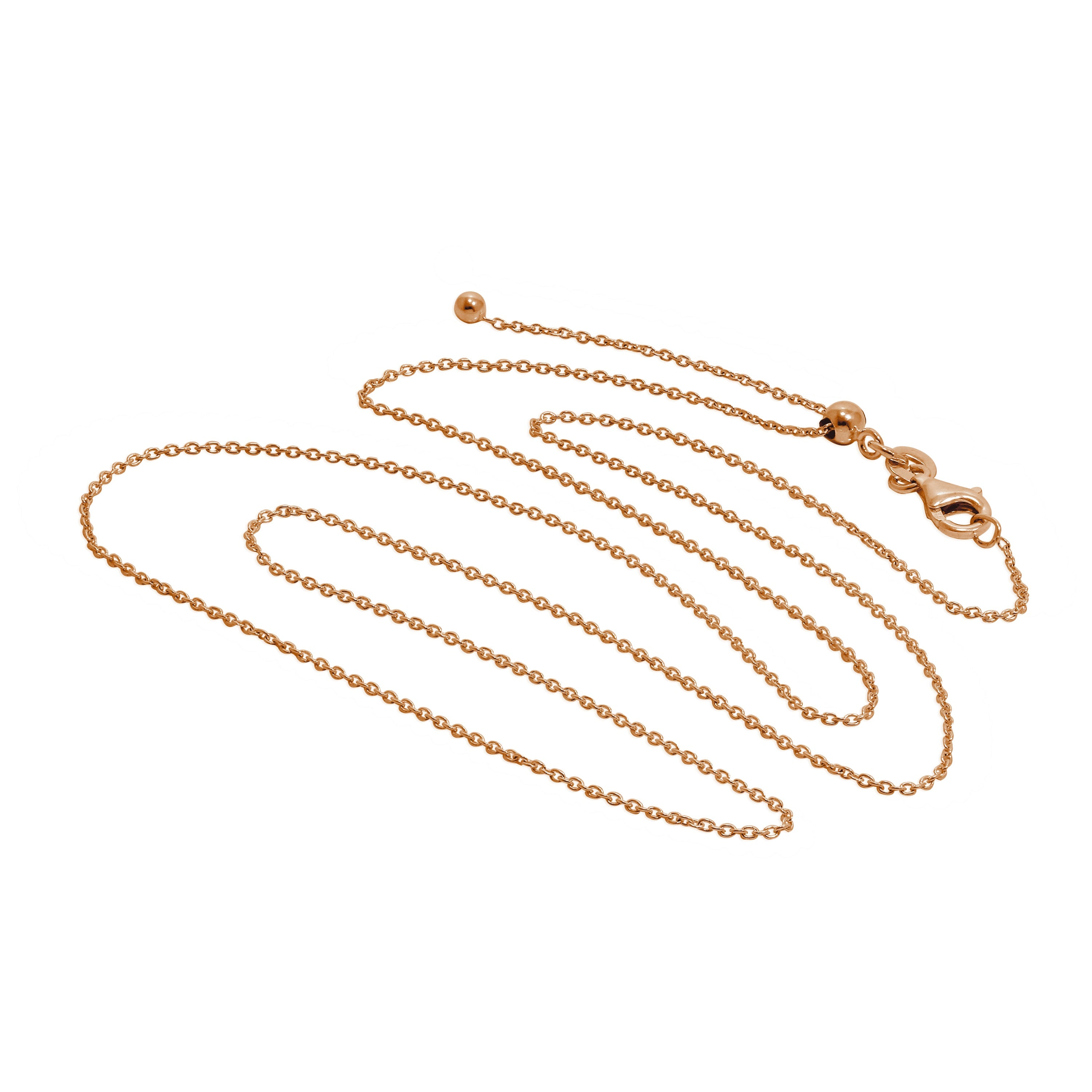 Rose Gold Plated Sterling Silver Adjustable Slider Necklace