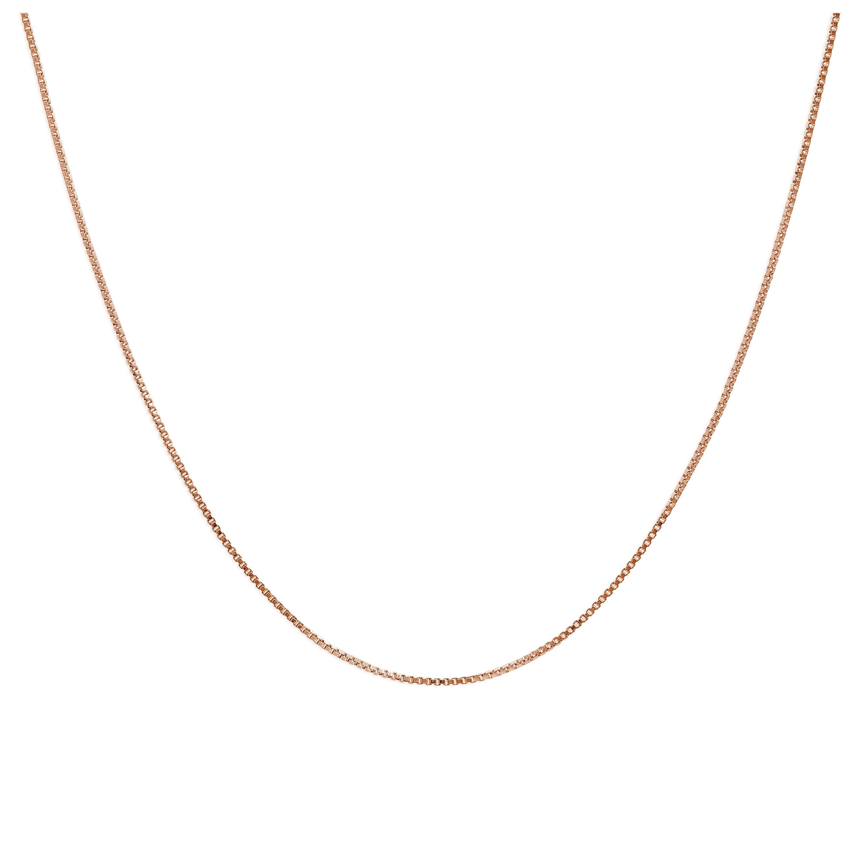 Rose Gold Plated Sterling Silver Adjustable Slider Box Chain