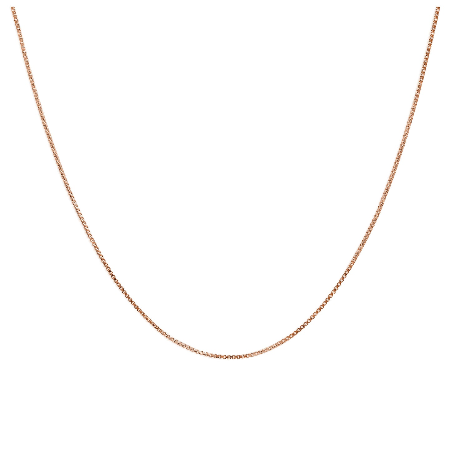 Rose Gold Plated Sterling Silver Adjustable Slider Box Chain