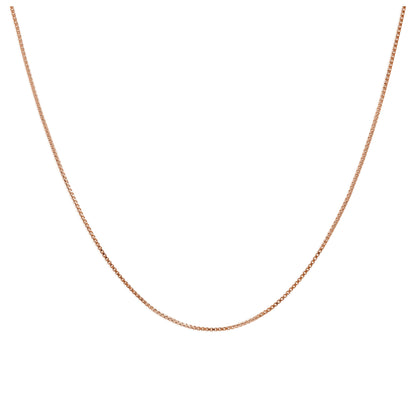 Rose Gold Plated Sterling Silver Adjustable Slider Box Chain