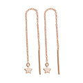 Rose Gold Plated Sterling Silver Star Pull Through Earrings