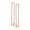 Rose Gold Plated Sterling Silver Moon Pull Through Earrings