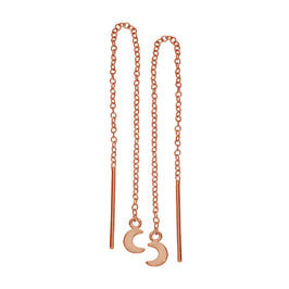 Rose Gold Plated Sterling Silver Moon Pull Through Earrings