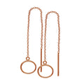 Rose Gold Plated Sterling Silver Karma Circle Pull Through Earrings