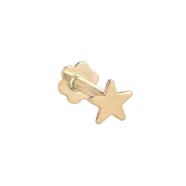9ct Gold Star Labret Cartilage Piercing