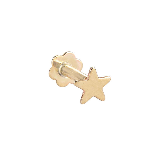 9ct Gold Star Labret Cartilage Piercing