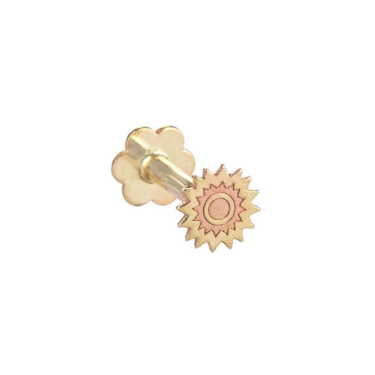 9ct Gold Sun Labret Cartilage Piercing