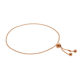 Rose Gold Plated Sterling Silver Beaded Adjustable Bracelet