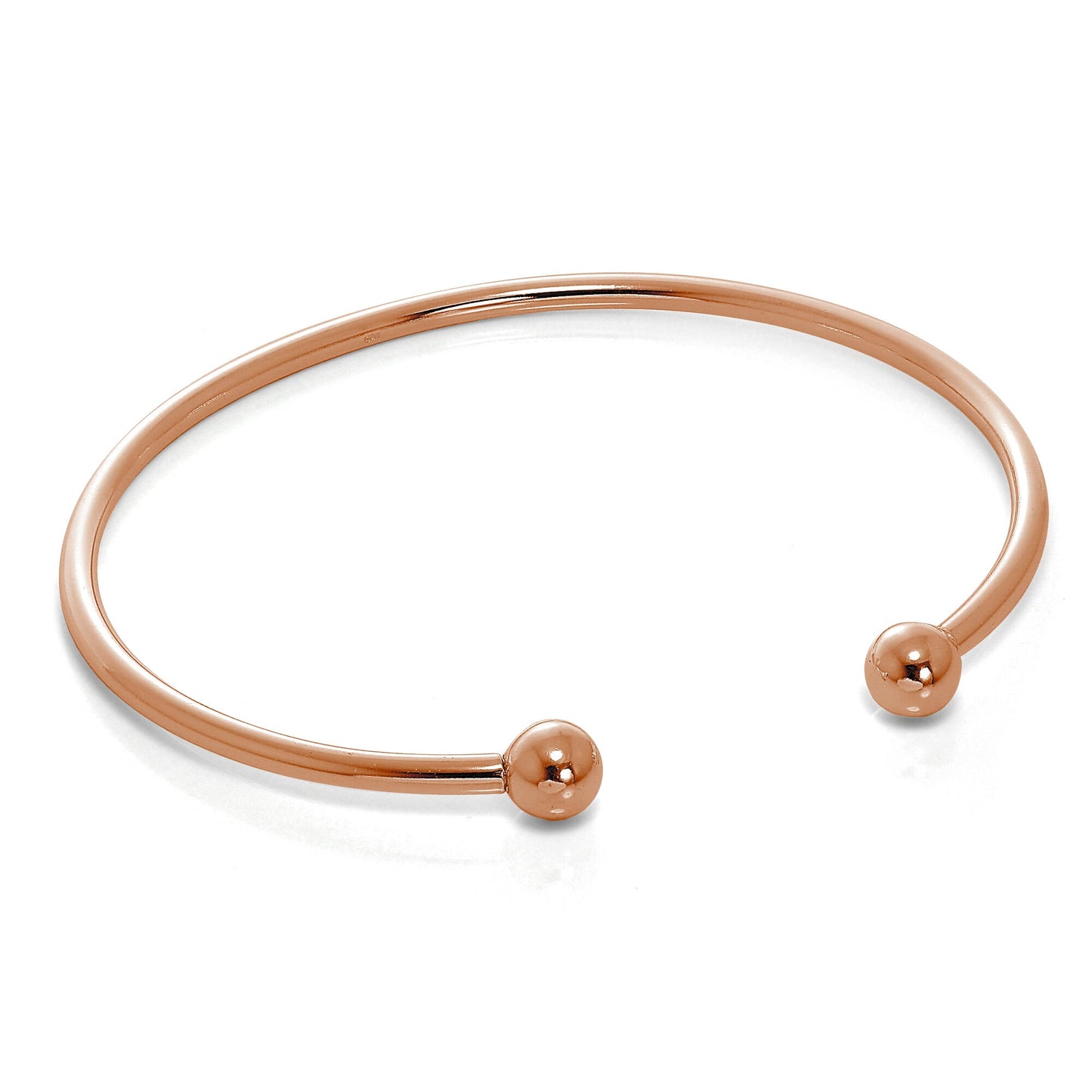 Rose Gold Plated Sterling Silver Torque Mens Bangle