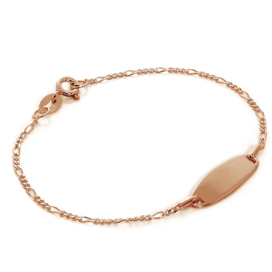 Rose Gold Plated Sterling Silver Engravable ID Bracelet