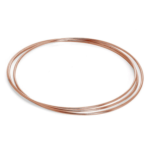 Rose Gold Plated Sterling Silver Maiden Triple Russian Bangle