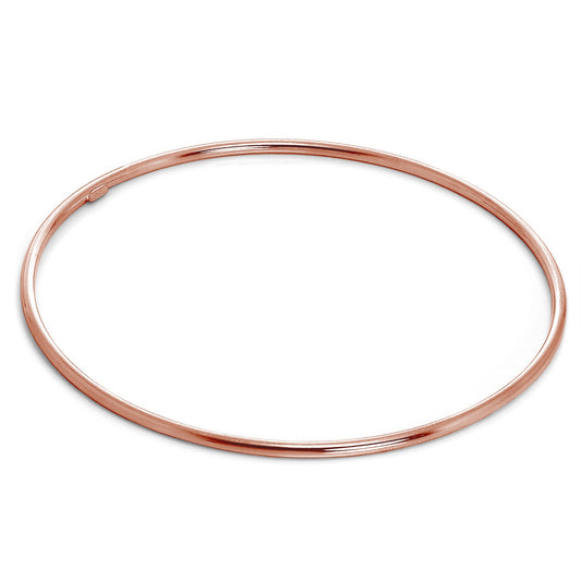 Rose Gold Plated Light Sterling Silver 2mm Stacking Bangle