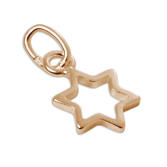 Tiny Rose Gold Plated Sterling Silver Outline Star Charm