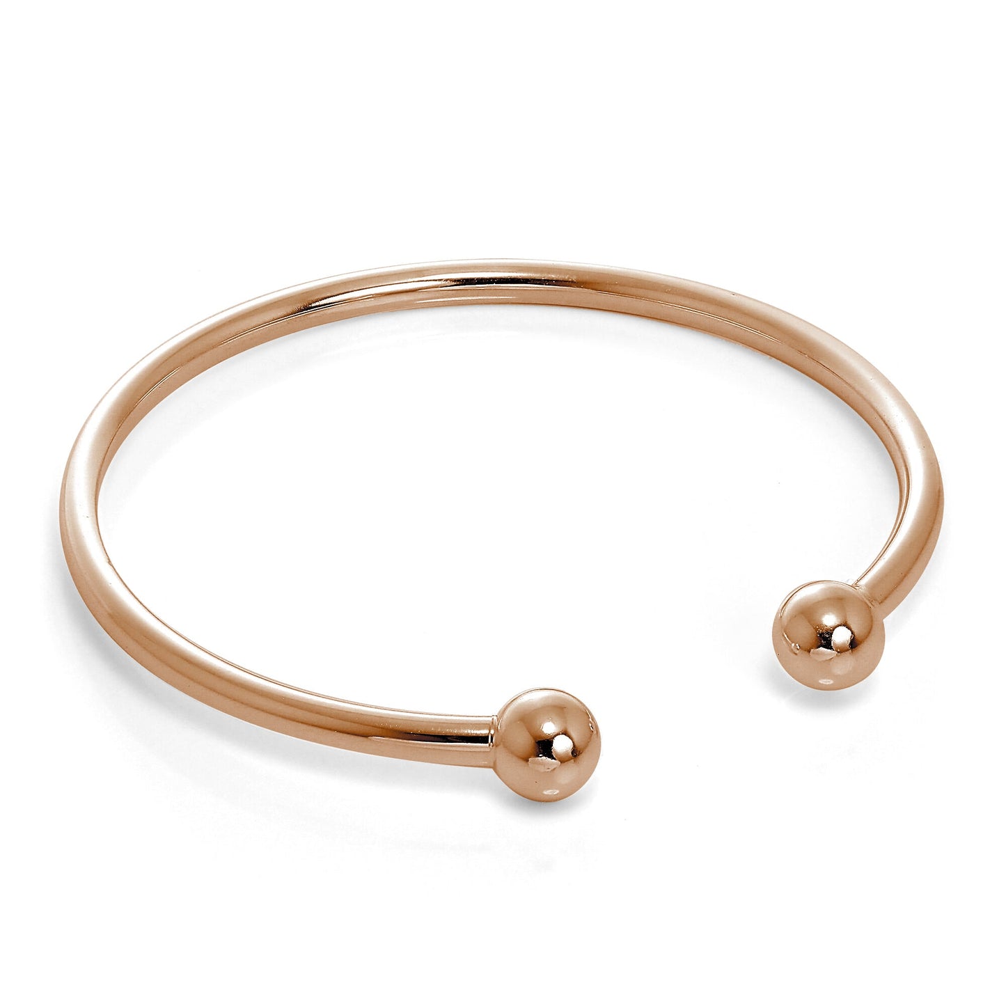 Rose Gold Plated Hollow Sterling Silver Maiden Torque Bangle