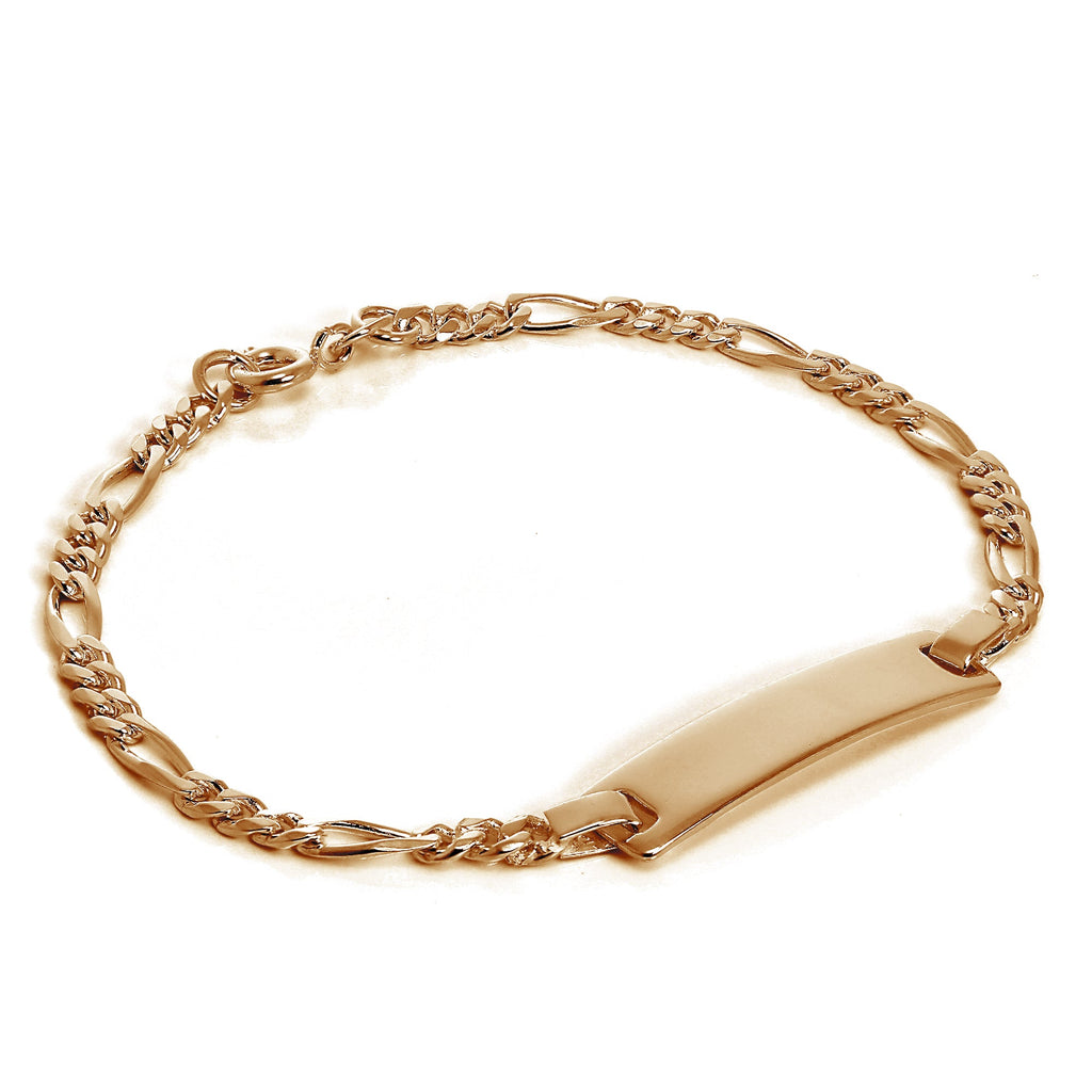 Rose Gold Plated Sterling Silver 6 Inch ID Bracelet