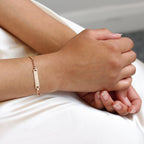 Rose Gold Plated Sterling Silver 6 Inch ID Bracelet