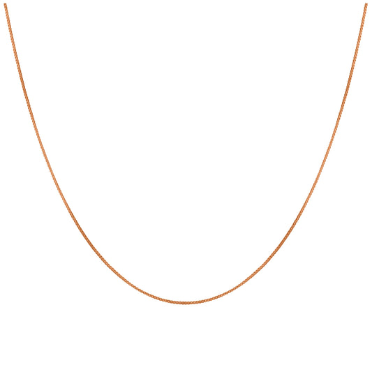 Rose Gold Plated Sterling Silver Box Chain 16 Inches
