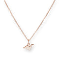 Rose Gold Plated Small Sterling Silver Dinosaur Necklace 18