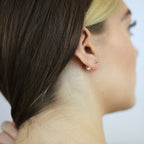 Rose Gold Plated Sterling Silver Double Ball Stud Earrings