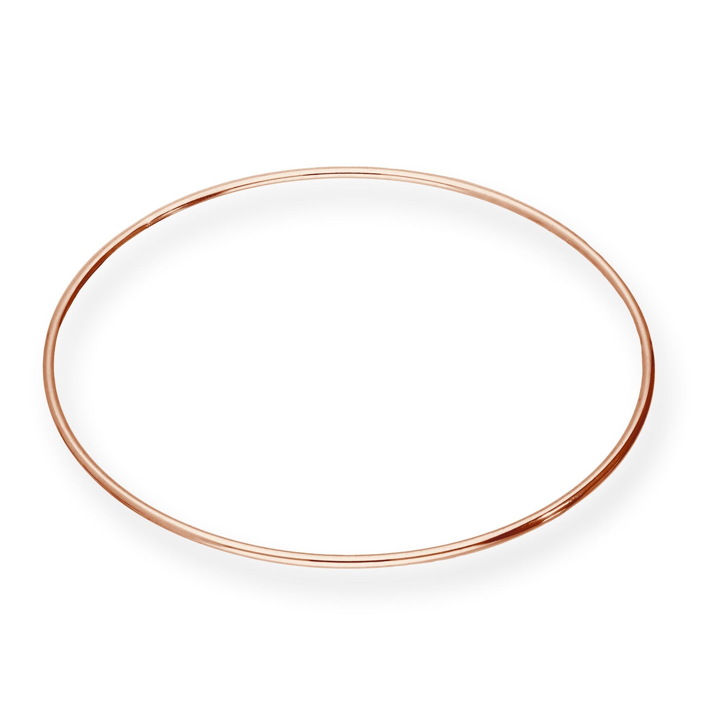 Rose Gold Plated Sterling Silver Round 68mm Bangle
