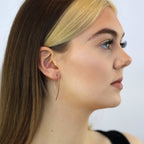 Rose Gold Plated Sterling Silver Pull Through Bar Earrings
