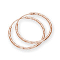 Rose Gold Plated Sterling Silver Diamond Cut 24mm Hoop Earrings