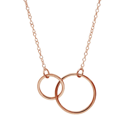 Rose Gold Plated Sterling Silver Karma Circles Necklace 17"