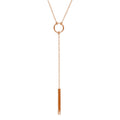 Rose Gold Plated Sterling Silver Circle & Bar Necklace 18 Inches