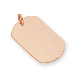 Rose Gold Plated Sterling Silver Large Dog Tag Charm