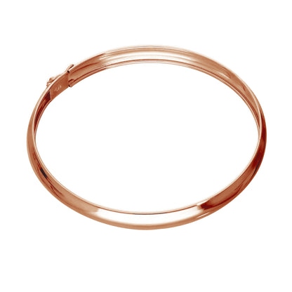 Rose Gold Plated Sterling Silver 65mm Adult Hinged Bangle