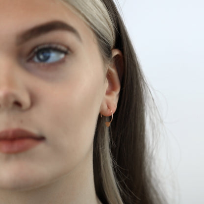 Rose Gold Plated Sterling Silver Heart Pull Through Earrings