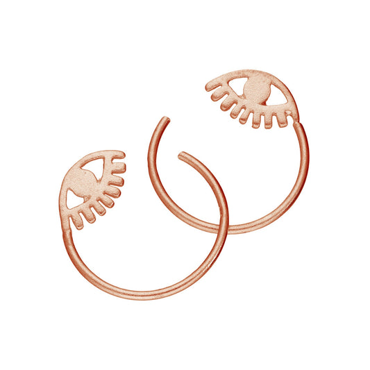 Rose Gold Plated Sterling Silver Eye Pull Through Earrings