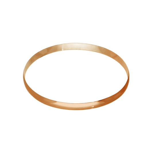 Rose Gold Plated Sterling Silver Plain Round 65mm Bangle
