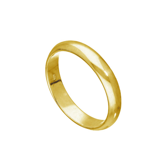 Vergoldet Sterlingsilber 4mm D - förmig Ehering Ringgröße (I - Z+6)