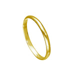 Gold Plated Sterling Silver 2mm D Shaped Wedding Band Ring E - W